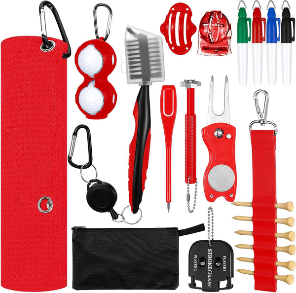 Syhood 21 Pcs Golf Club Cleaning Kit, Accessories with Brush, Towel, Sharpener & Repair Tool for Men or Women