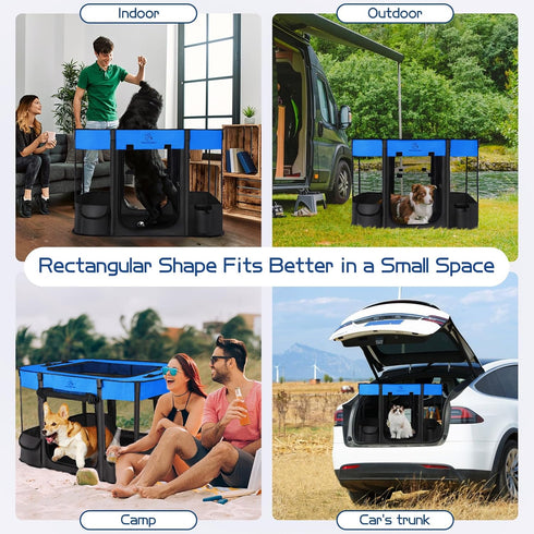 Dog Playpen,Pet Playpen,Foldable Puppy Cat Playpen, Portable Exercise Kennel Tent Crate,Water-Resistant Breathable