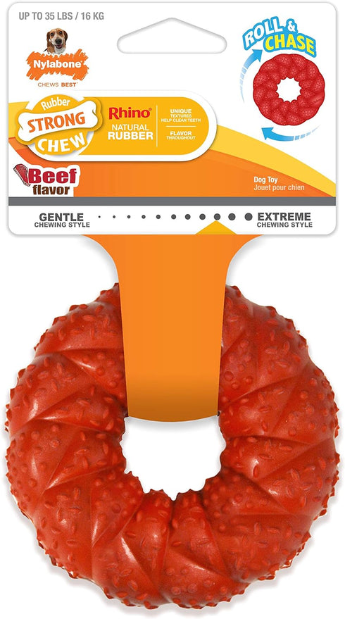 Nylabone Strong Chew Ring Braided Toy for Dogs, Beef Flavor, Medium/Wolf (1 Count)