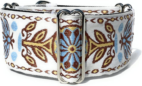 Martingale Dog Collar for Greyhound, Saluki, Whippet, 2In Wide (L 14In-18In) with Leash Set, White