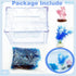 Small Betta Fish Tank, Stackable Mini Fish Tank Aquarium Tank Kit, 3/5 Gallon Rectangular Fish Bowl with Aquarium Gravel Decoration, Cube Tank for Seaweed Balls Sea Monkeys