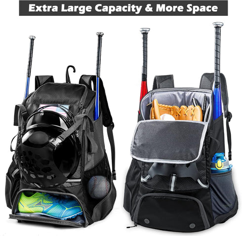 Youth Baseball Bag - Backpack for Boys, Adults, Softball Equipment & Accessories