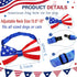 Dog Independence Day Costume, 3PCS 4th July Hat, USA Stars Sunglasses, American Flag Bow Tie Collar for Medium Large