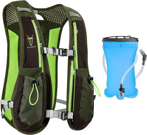UTOBEST Running Vest, 5L Hydration Vest Lightweight, Breathable and Sweatproof Adjustable for Trail Running Marathon