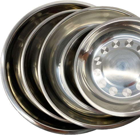 kathson Stainless Steel Whisker Relief Cat Bowl, 4 pcs Shallow Wide Bowls for Pet Cat & Dog Feeding