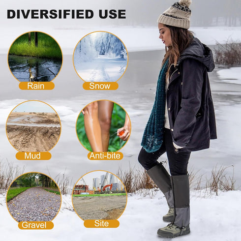 Upgraded Waterproof Gators for Hiking Boots, Adjustable Leg Gaiters for Men Women - 600D Oxford for Hiking, Trail