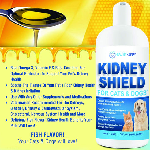 Kidney Support Supplement for Dogs and Cats, Canine Feline Renal Health, Detox, Urinary Track Cleansing, Improve Kidney