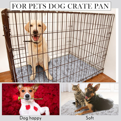 Dog Crate Pan Cover, Washable Dog Bed Cover, Crate Liner for Pets, Fits 36 x 24 Inch Dog Crate Tray
