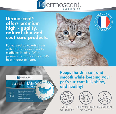 6 Bayer Dermoscent Essential Spot On Skin Care for Cats Pet Itch Remedies