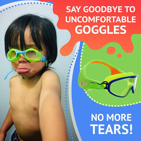 Frogglez Youth Wide View Anti-Fog Swim Goggle Mask for Kids Ages 4-10
