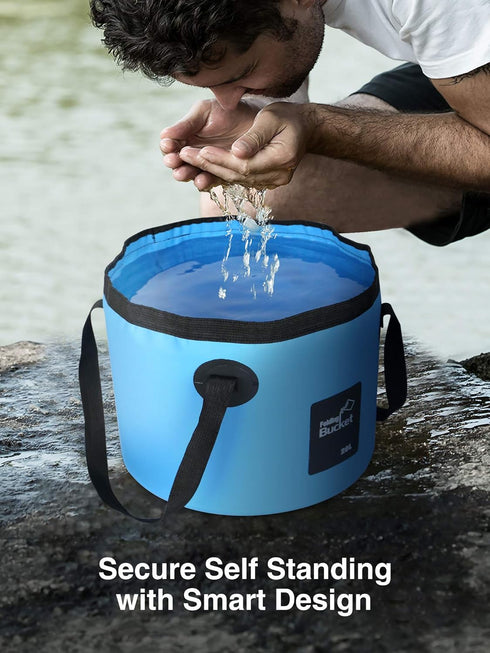 Luxtude Collapsible Bucket with Handle, 5 Gallon(20L), Portable & Ultra Lightweight Outdoor Basin Bucket, Folding Bucket for Fishing, Camping, Hiking, Car Washing and More by Luxtude