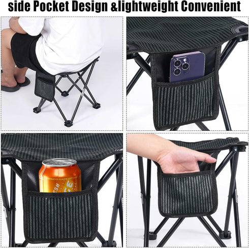 Tevaibo 13.7 Inch Bag(400 LBS Camping Stool Portable, Folding Stool for Outdoor Gardening, Fishing, BBQ, Hiking