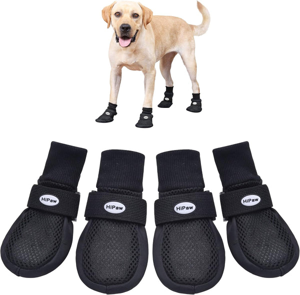 Hipaw Dog Shoes for Summer - Breathable Dog Boots for Medium Large Dogs, Comfortable Paw Protectors for Hiking