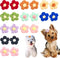 PET SHOW 10Pairs Flower Dog Hair Bows, Grooming Accessories for Small Medium Dogs, Yorkie Boy Girl with Rubber Band