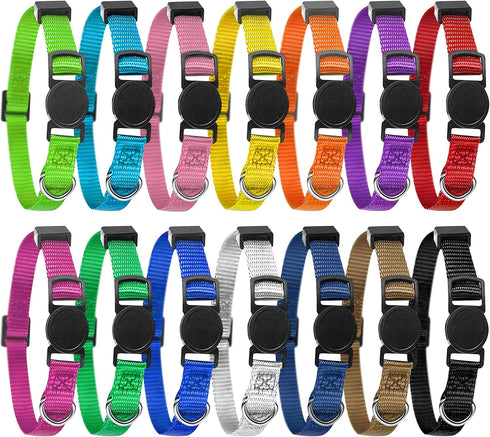 Puppy ID Collar, Adjustable Identification Collars for Newborn Pets, Super Soft Nylon, Breakaway Buckle