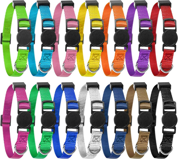 Puppy ID Collar, Adjustable Identification Collars for Newborn Pets, Super Soft Nylon, Breakaway Buckle