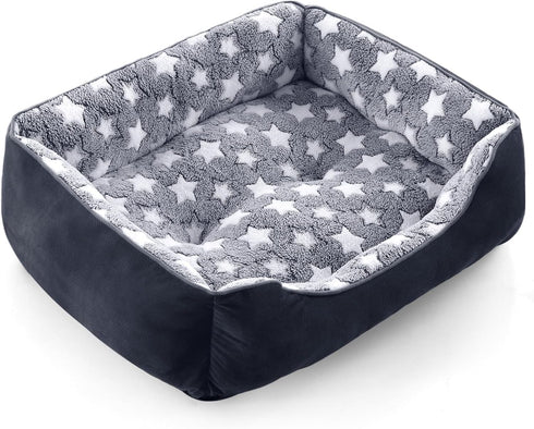 GASUR Cozy Rectangle Dog Bed for Large Dogs, Washable Orthopedic Sofa Bed, Soft Calming Sleeping Puppy Bed, Black (S