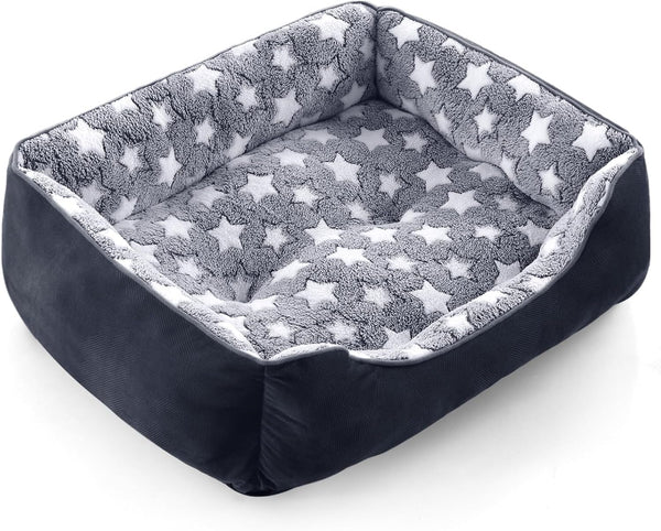 GASUR Cozy Rectangle Dog Bed for Large Dogs, Washable Orthopedic Sofa Bed, Soft Calming Sleeping Puppy Bed, Black (S