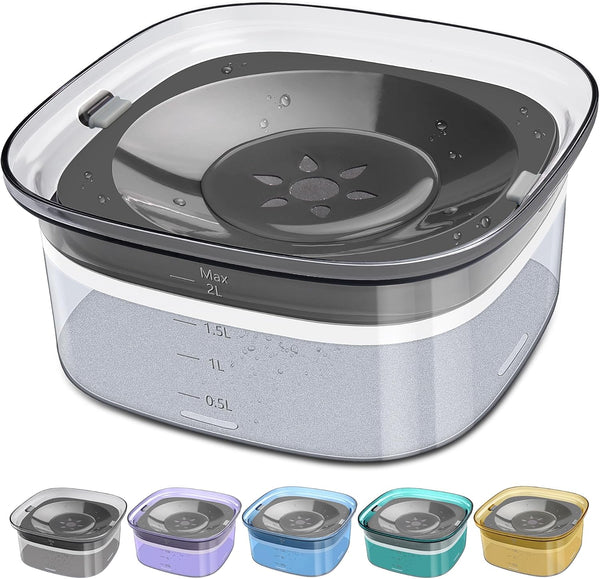UPSKY 70oz Dog Water Bowl, 2L No Spill Large Capacity Slow Water Feeder, Spill Proof Pet Water Dispenser for Travel
