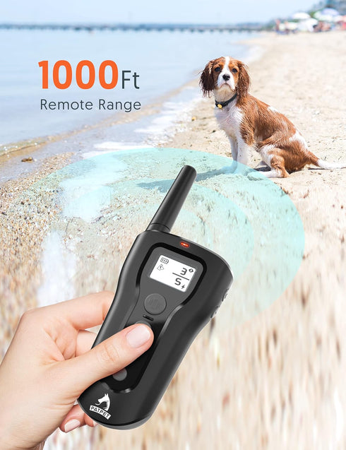 PATPET Dog Training Collar, Rechargeable with Remote for Medium Large Dogs, 1000Ft Range, 3 Training Modes, IPX7