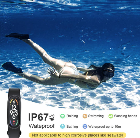 Fitness Tracker Watch with 7-Day Battery Life, Pedometer, Blood Oxygen, Heart Rate, Sleep Monitoring, Waterproof