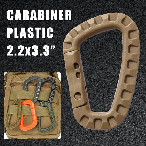 Tactical Gear Clips Plastic Carabiner Keychain Clip D-Rings for Backpack Molle System Bag Key Chain