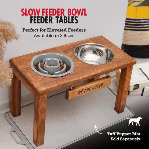 Tuff Pupper Slow Feeder Insert Bowl, Elevated Feeder Tray Bowl for Dogs, Easy Clean Dishwasher Safe (2 Cups)