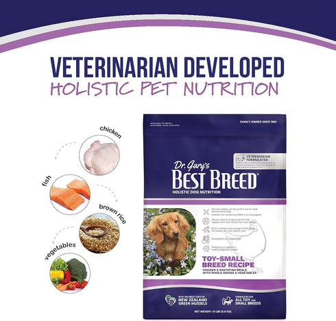 Best Breed Dr. Gary's Small Breed Recipe Natural Dry Dog Food for All Breeds, Made in USA - 13 lbs
