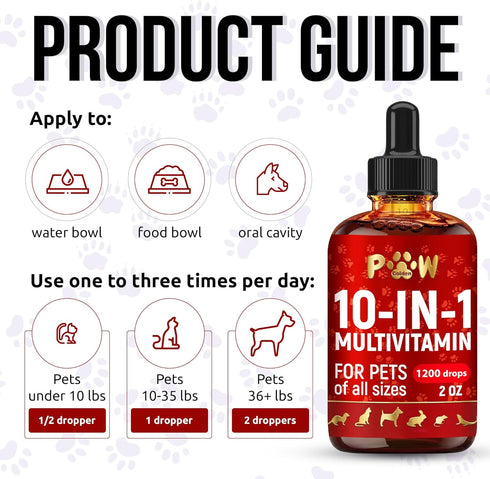 D3 2 oz Liquid Multivitamin for Dogs with Glucosamine Help with Allergies & UTIs Dog Vitamins and Supplements Cat