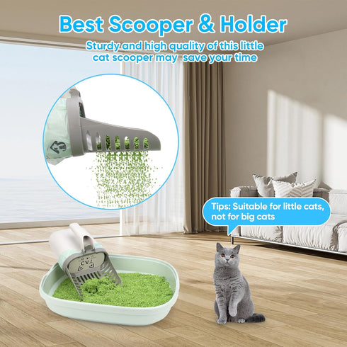 MYPIN Cat Litter Scooper with Holder, Upgraded Shovel with 135 Count Litter Waste Bags