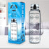 Time Marked Water Bottle - Clear Sports Timed Bottle 32 oz - Best for Measuring Water Intake - Tritan BPA-Free