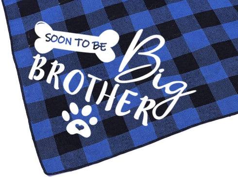 Big Brother Dog Bandana - Reversible Plaid Triangle Bibs Pet Scarf