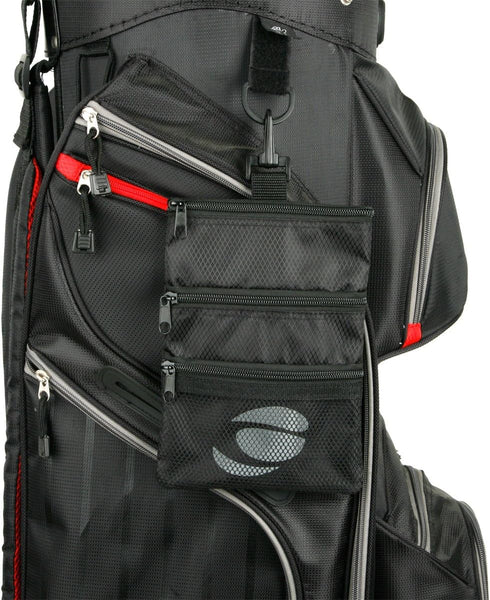 Orlimar Detachable Golf Accessory Pouch, 3 Zippered Pockets for Valuables, Clips to Golf Bag for Storage