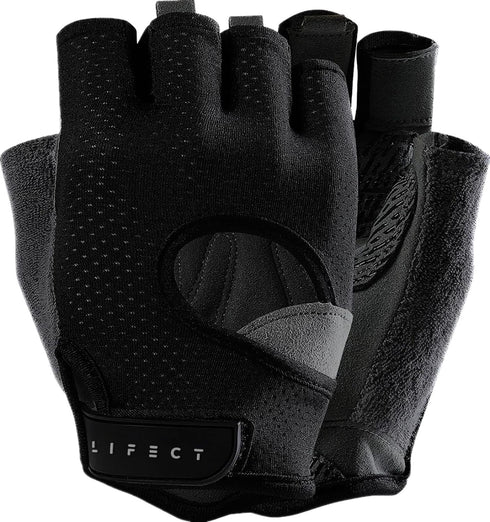 LIFECT Freedom Workout Gloves, Knuckle Weight Lifting Shorty Fingerless Gloves with Curved