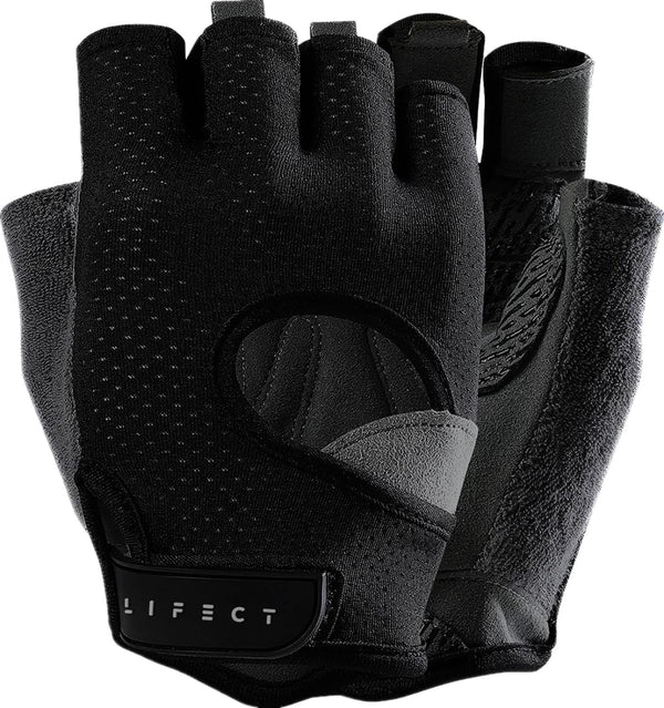 LIFECT Freedom Workout Gloves, Knuckle Weight Lifting Shorty Fingerless Gloves with Curved