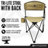 225 LBS Black Sierra Tri-Lite Stool with Back Lightweight, Folding Chair, for in the Hunting Blind, Camping
