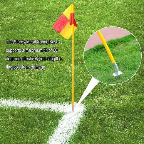 Zosebffej Set 4 Soccer Corner Flags with Storage Bag, of Corner Flags for Soccer Field, Football soccer training