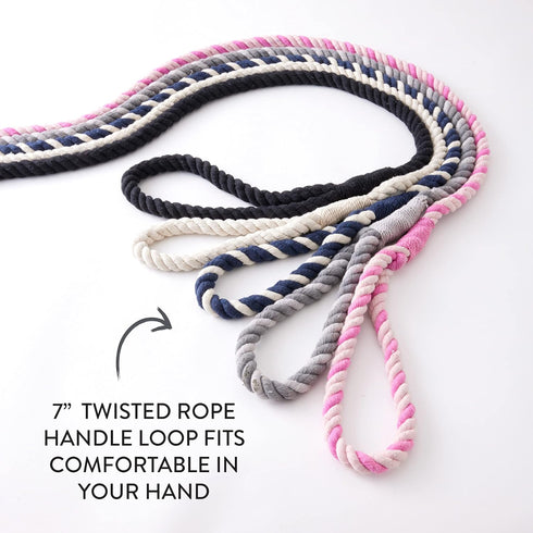 HonestBaby Collars and Leash Sets, Braided Vegan Suede for Dogs, Organic Cotton, Soft Pink/Bright Pink