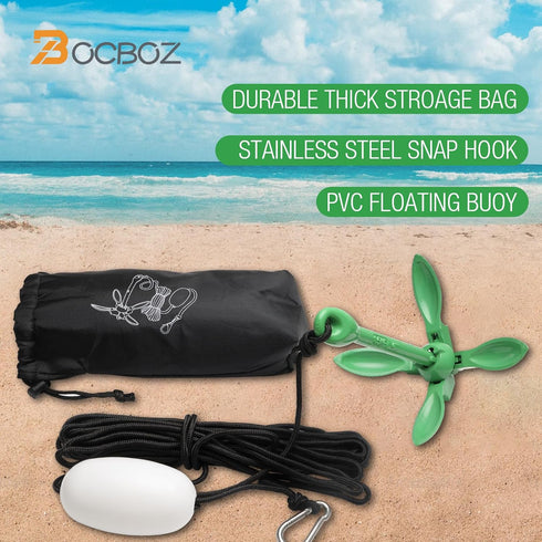 Kayak Anchor, Folding Boat Anchor for Kayaks, Canoes, SUP, with 40ft Tow Rope and Carrying Bag