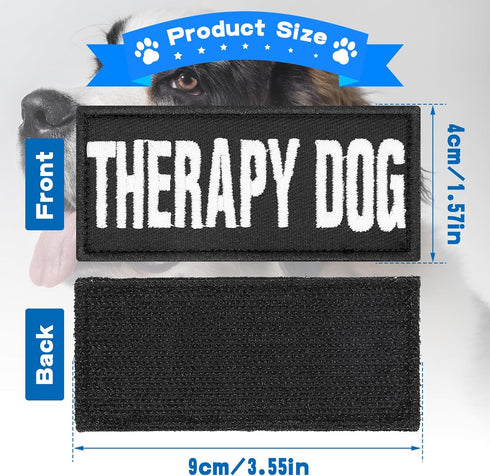 6 Pcs Luminous Service Dog Vest Patches, Removable Reflective Patches for Emotional Support Therapy Dog, 3.5x1.5inch