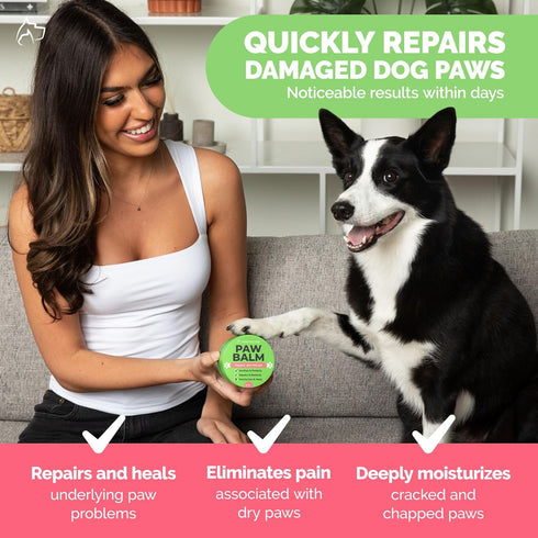 Natural Lick Safe Dog Paw Balm - 100% Organic Moisturizer & Soother for Dry Cracked Paws, 2oz
