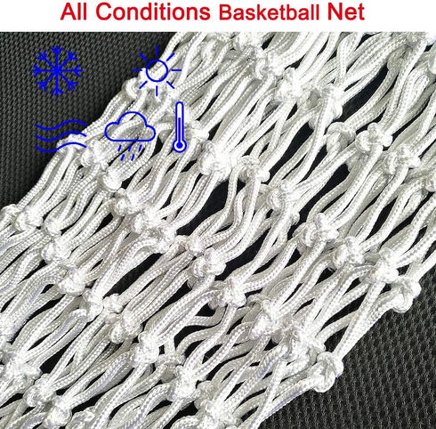 Heavy Outdoor Indoor Basketball Net Replacement 2 Pack, All Weather Anti Whip, Suitable for Standard 12 Loops Rims