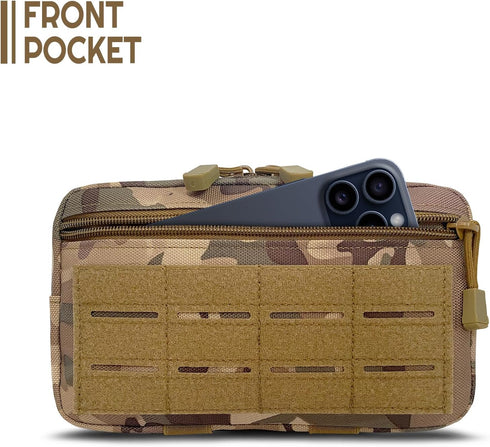 Tactical Molle Admin Pouch - Utility EDC Tool Pouch Bag for Backpack Strap, Battle Belt Accessories