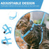 Adjustable Pet Rabbit Harness - Nylon Bunny Harness and Leash for Walking, Running, Outdoor (Blue) Medium