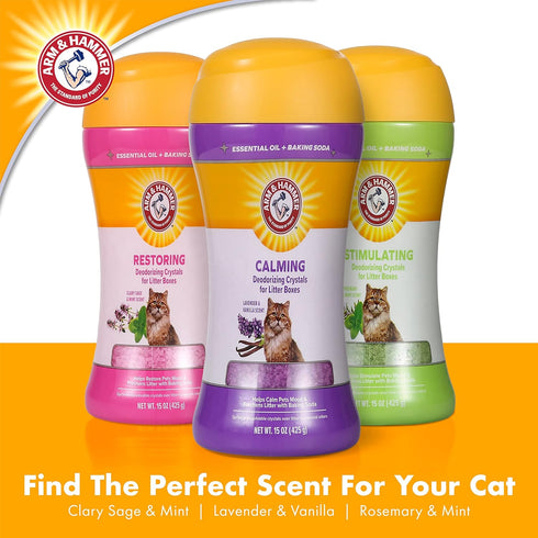 Arm & Hammer Deodorizing Cat Litter Crystals - Calming Odor Neutralizing in Lavender & Vanilla Scent - 15 Oz