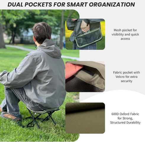 Arimanile 265 lbs Folding Camp Stool, Lightweight Foldable Camping Stool, Compact Mini Chair for Outdoor Activities