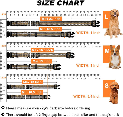 Adjustable Martingale Dog Collar, Nylon Reflective No Pull Collar for Small, Medium, Large Dogs (Army Green, S)