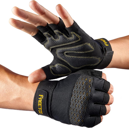 FREETOO Workout Gloves for Men, Weight Lifting Gloves with Full Palm Protection,