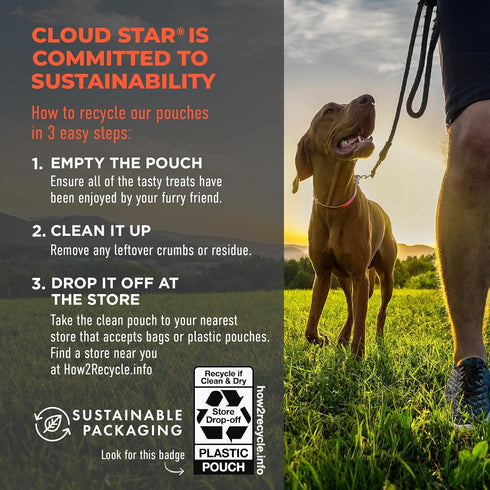 8 oz. Cloud Star Wag More Bark Less Sliders Dog Treats, Beef Cheeseburger Bag
