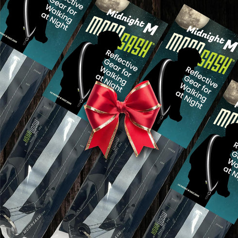 MOONSASH Reflective Sash for Walking at Night, USA-Made, Fitted, Reversible Night Walking Safety Gear for Women & Men